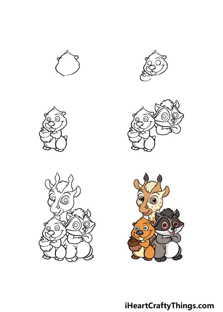 Cartoon Animals Drawing - How To Draw Cartoon Animals Step By Step!