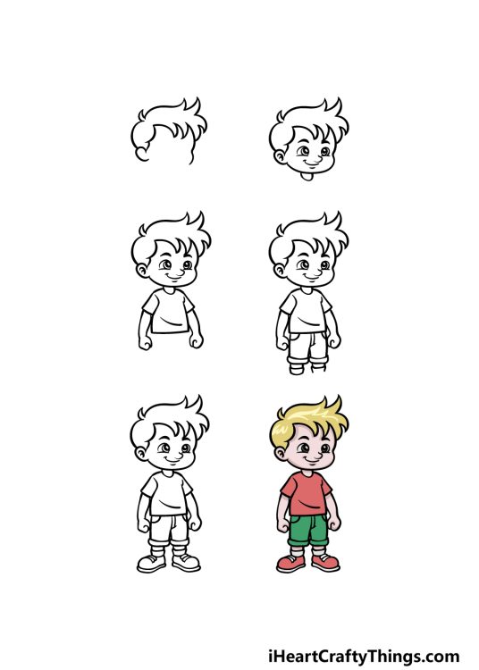 Cartoon Boy Drawing - How To Draw A Cartoon Boy Step By Step