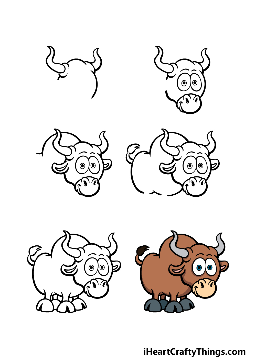 Cartoon Bull Drawing - How To Draw A Cartoon Bull Step By Step! (2023)