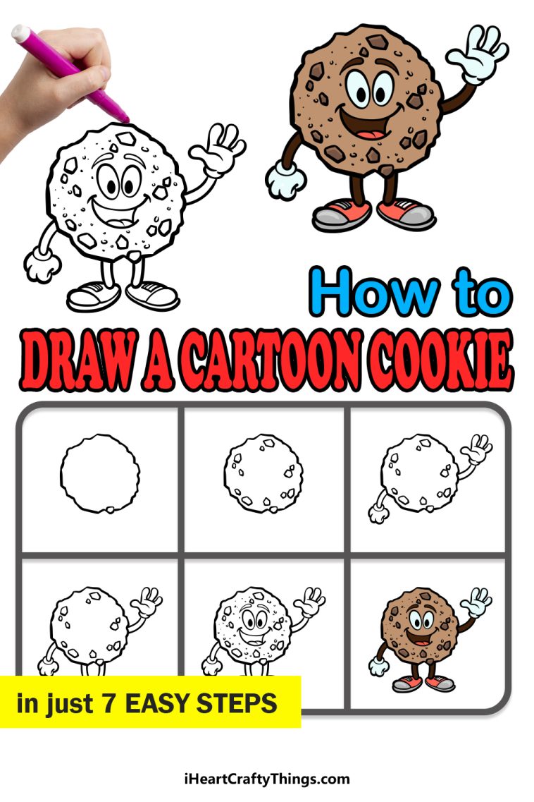 Cartoon Cookie Drawing - How To Draw A Cartoon Cookie Step By Step