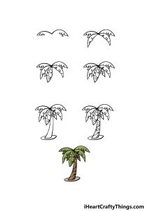 Cartoon Palm Tree Drawing - How To Draw A Cartoon Palm Tree Step By Step!