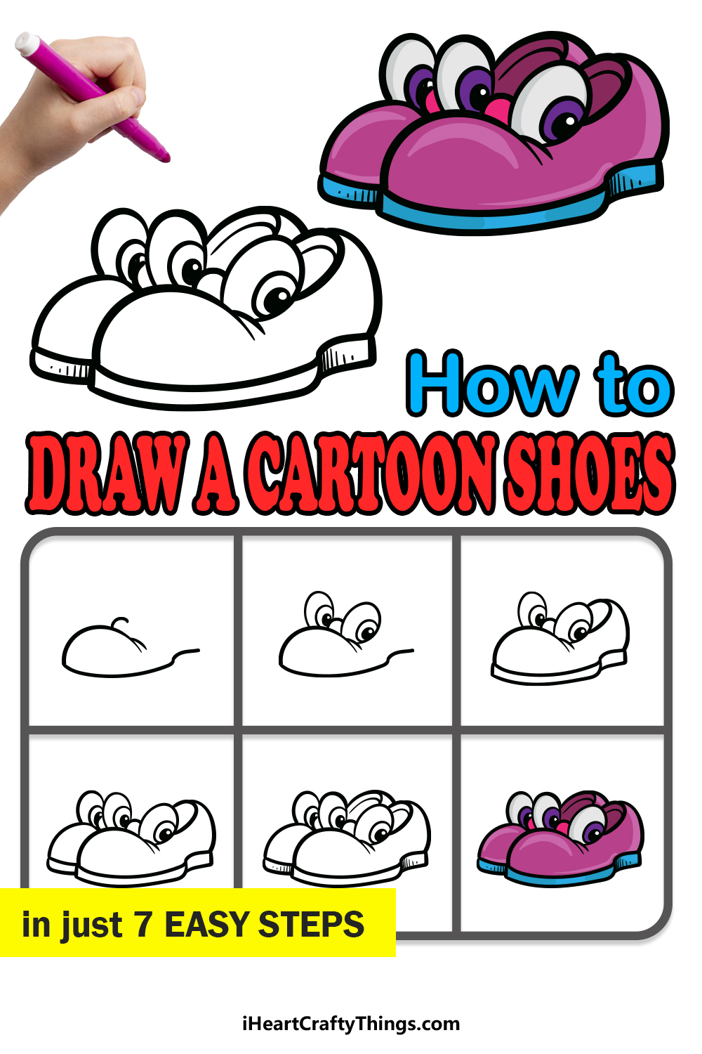 Cartoon shoes easy to cheap draw