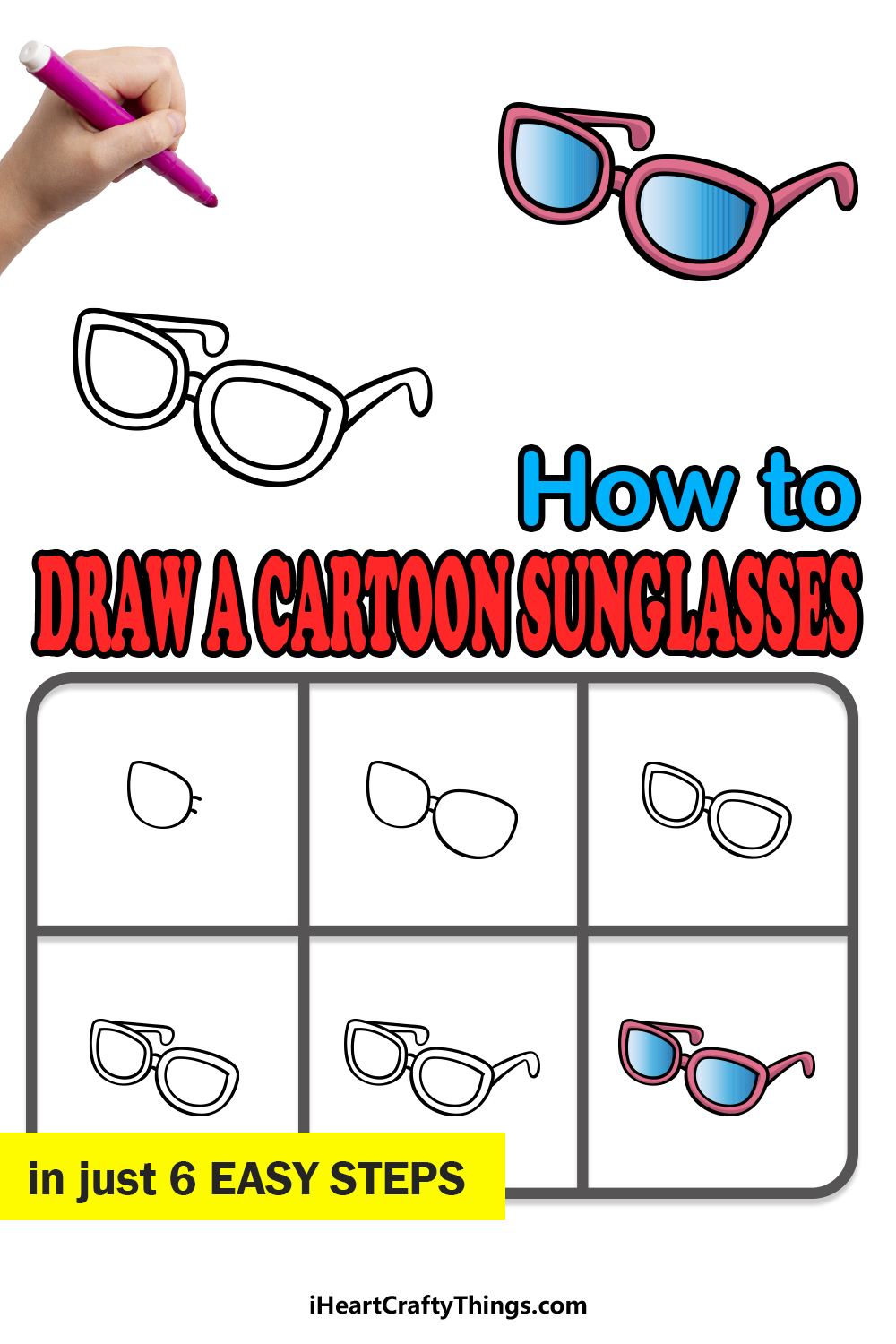 How to Draw SUNGLASSES - YouTube