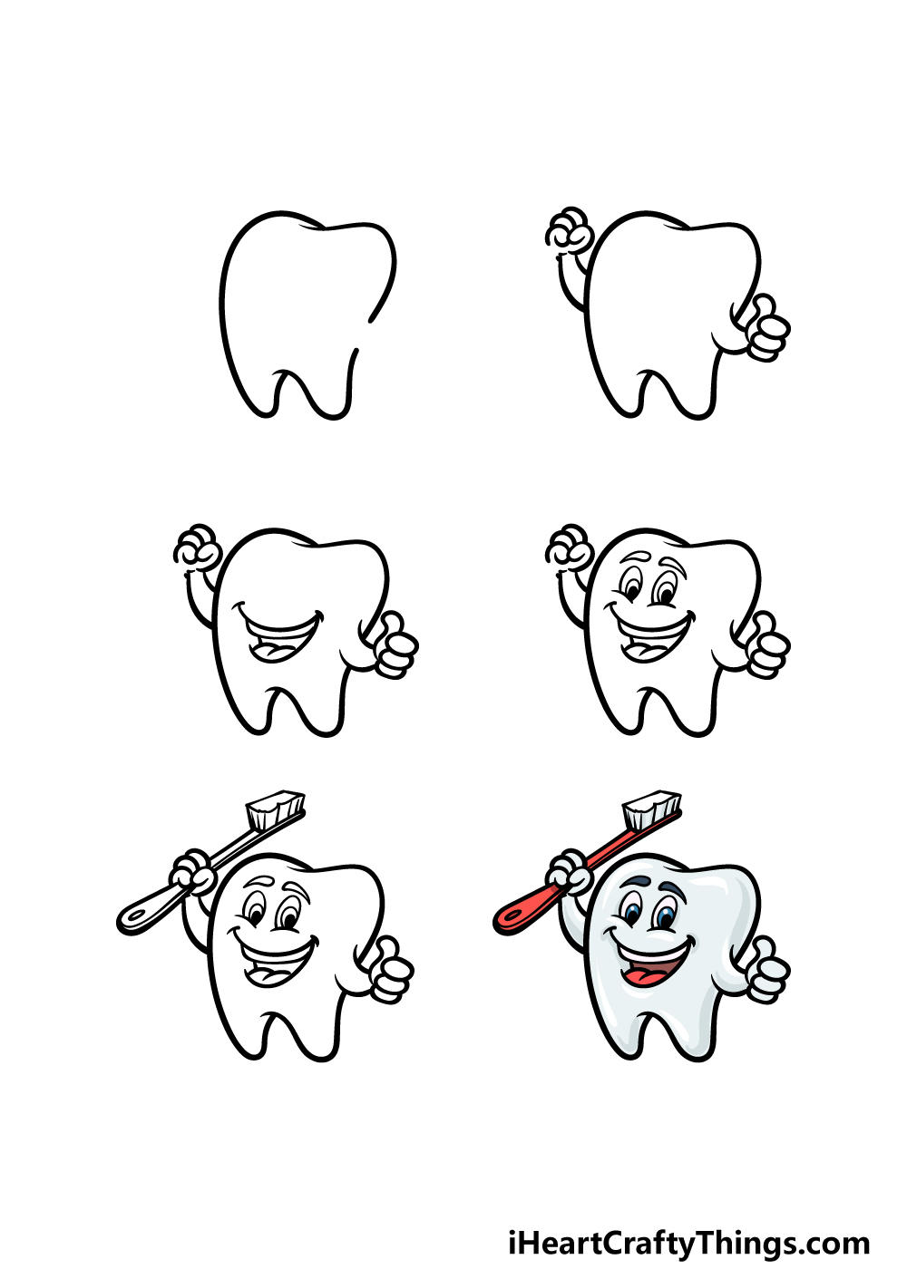 Happy Tooth Cartoon Clipart Vector - FriendlyStock