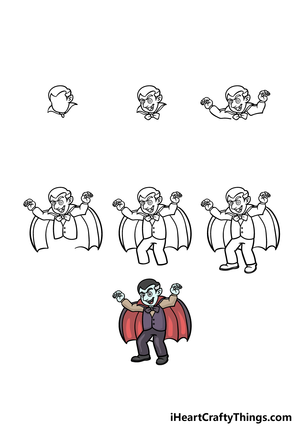 Cartoon Vampire Drawing - How To Draw A Cartoon Vampire Step By Step