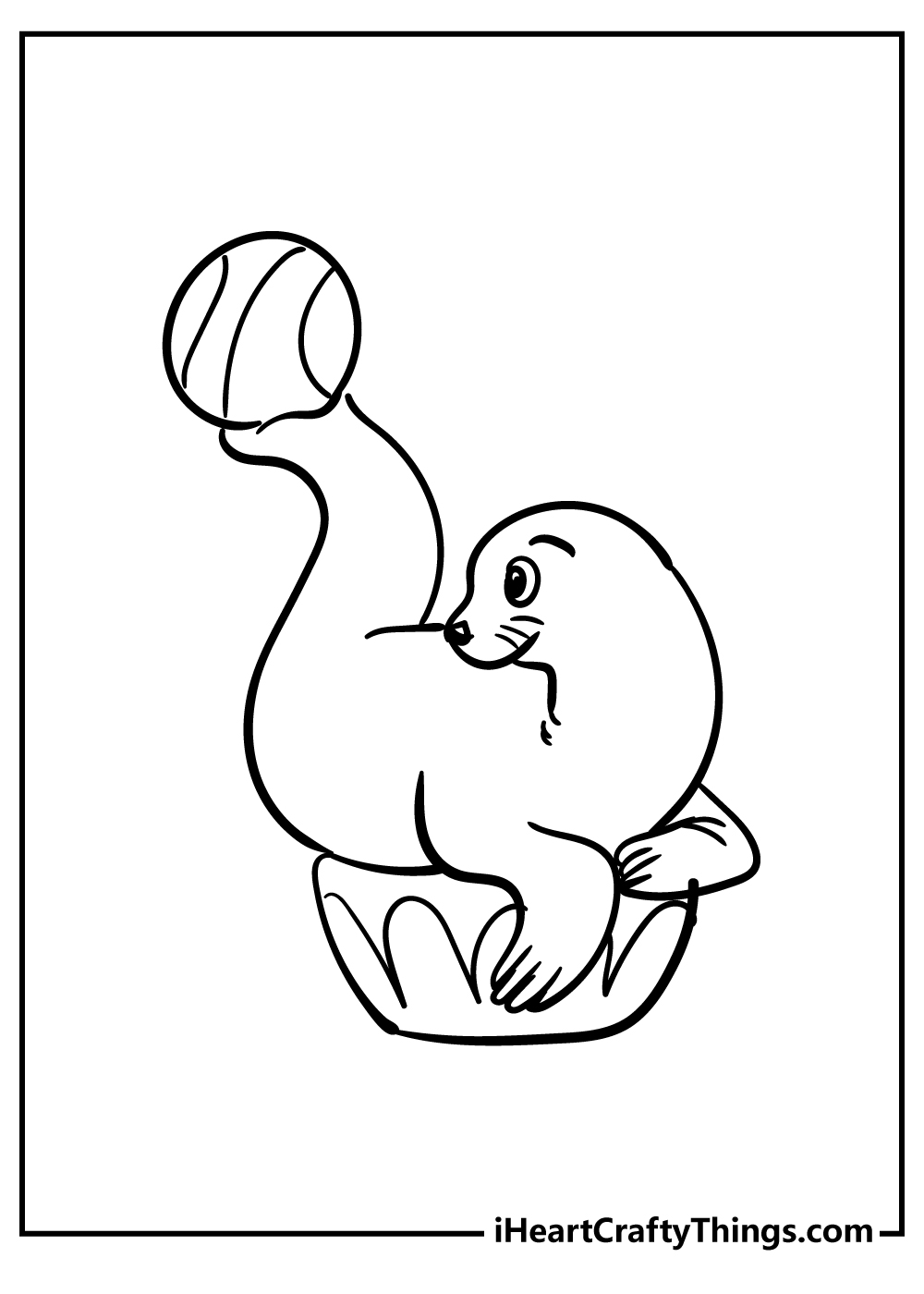 circus seal coloring page