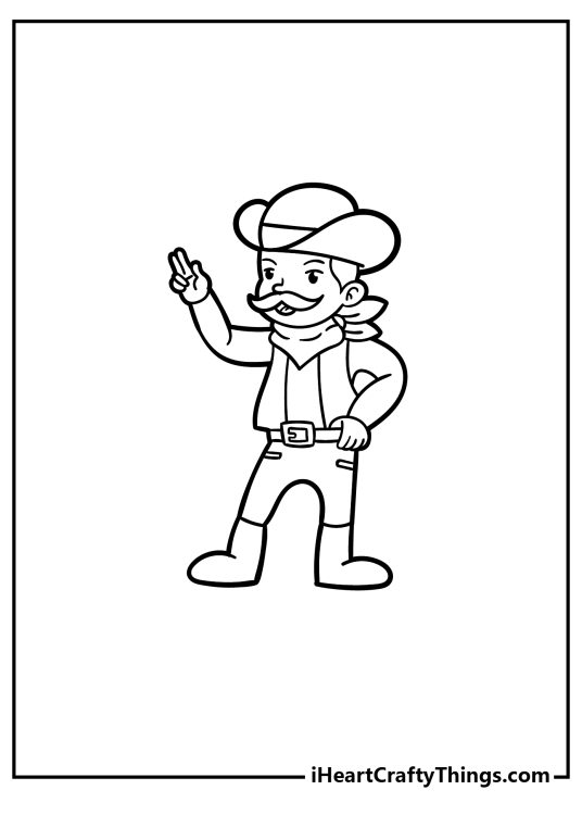Cowboy Easy Coloring Pages