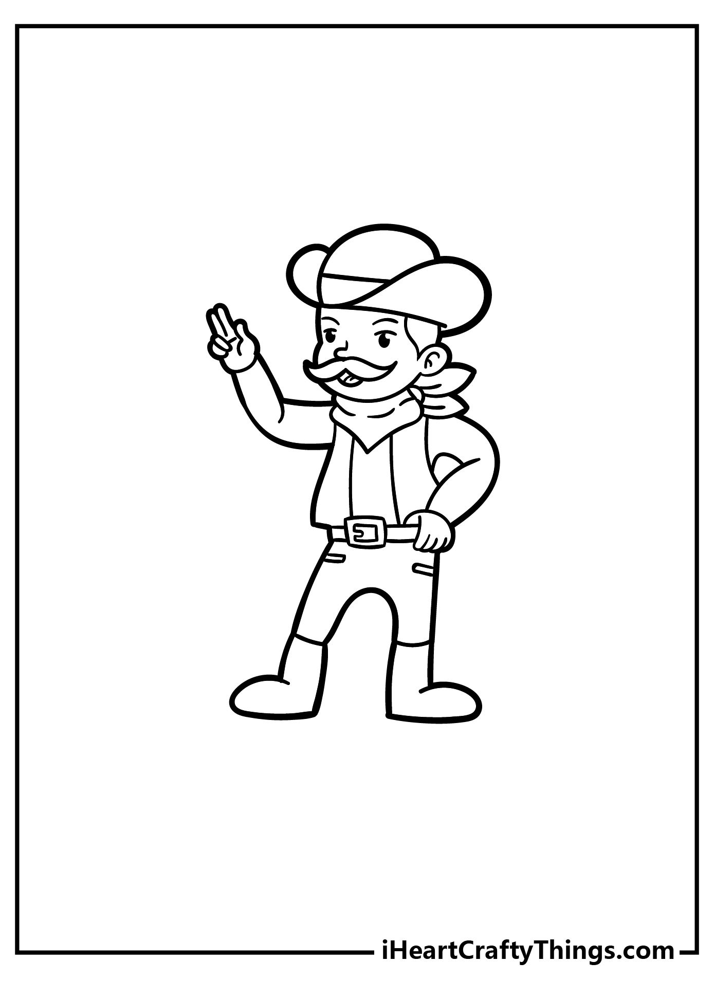 Cowboy Easy Coloring Pages