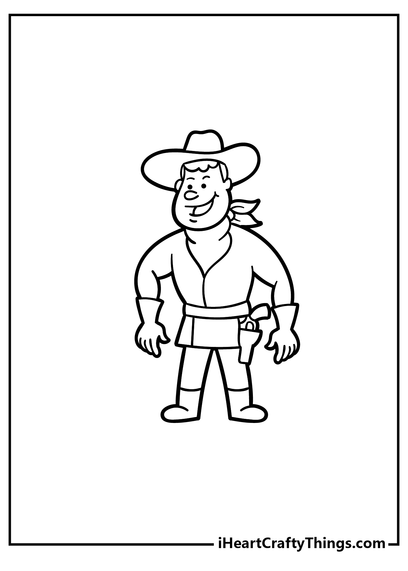 Cowboy Coloring Sheet for children free download