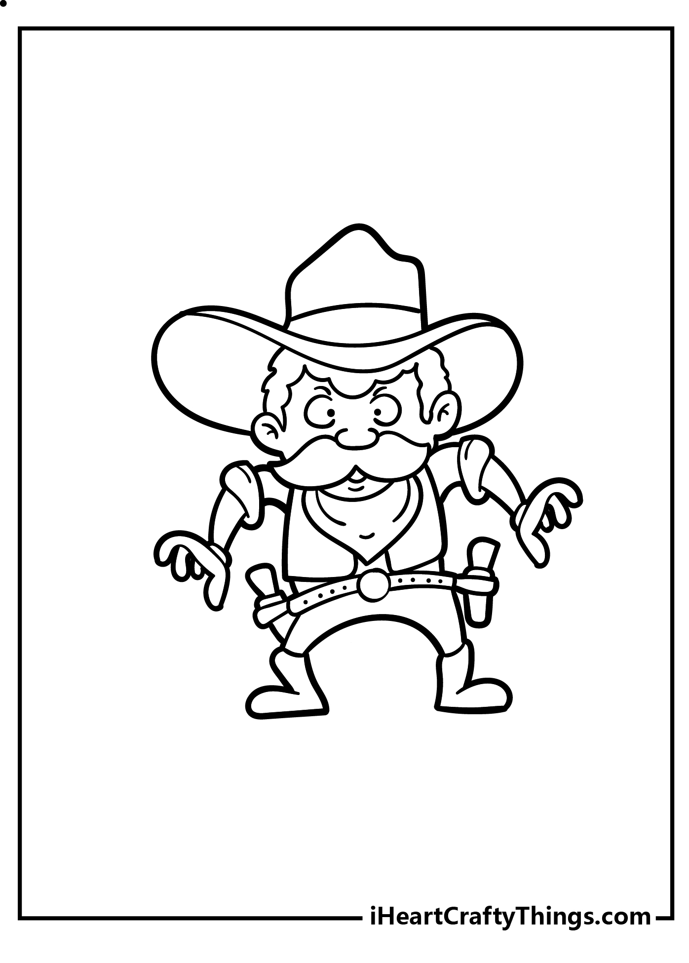 Cowboy Coloring Original Sheet for children free download
