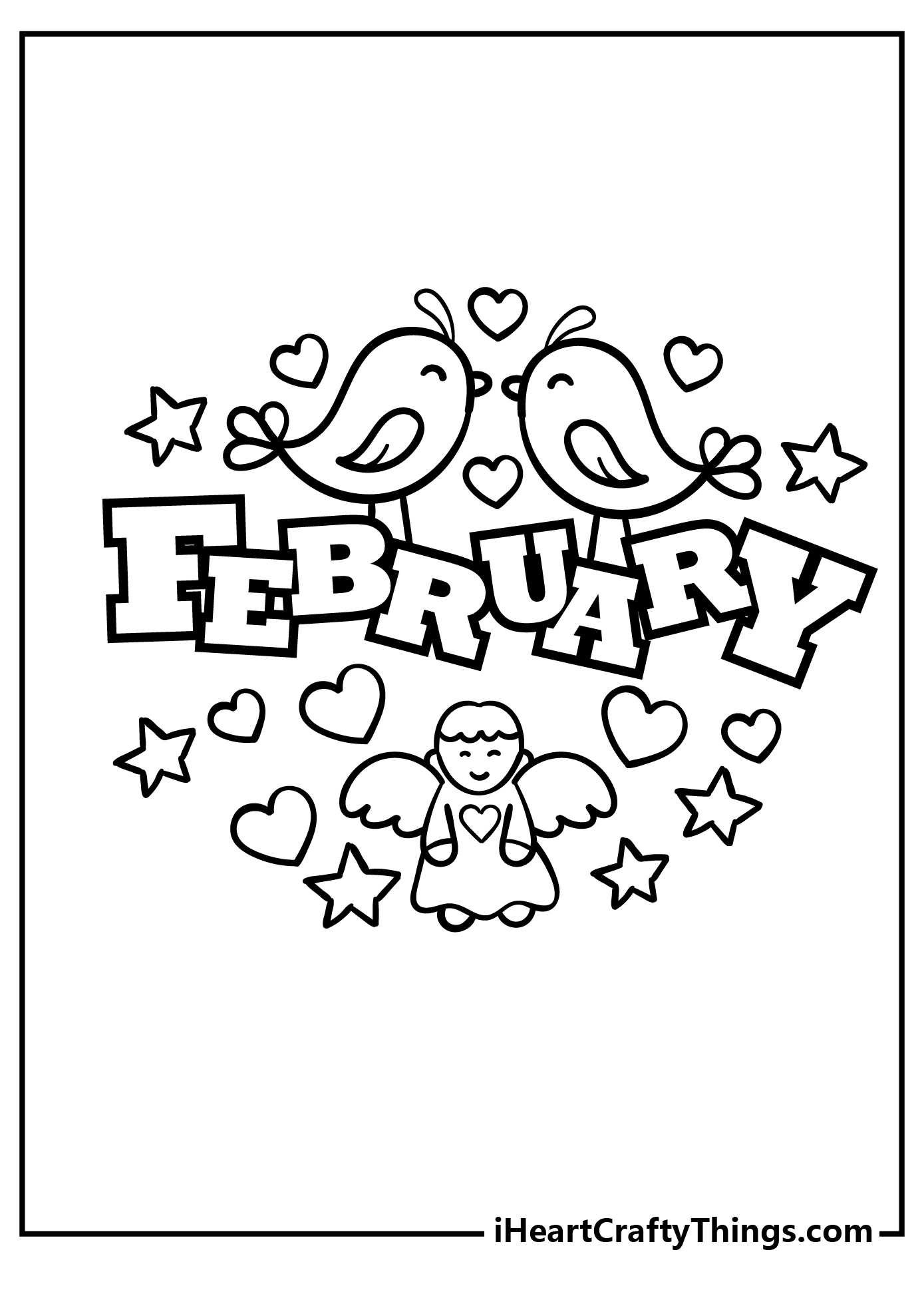 February Coloring Pages for adults free printable