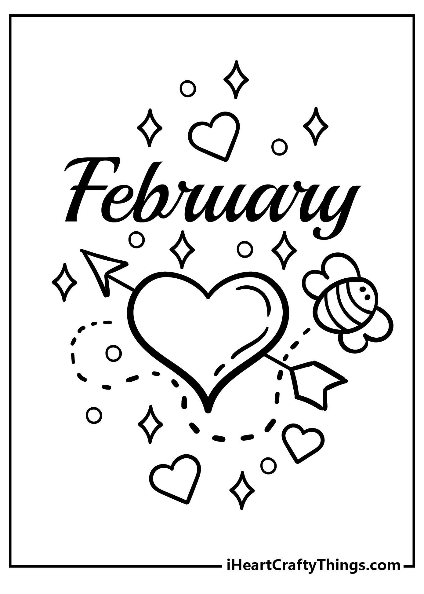 February Coloring Original Sheet for children free download