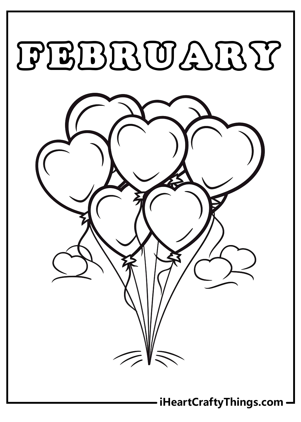 february black-and-white coloring printable