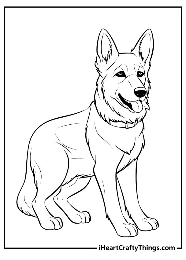 German Shepherd Coloring Pages (100% Free Printables)