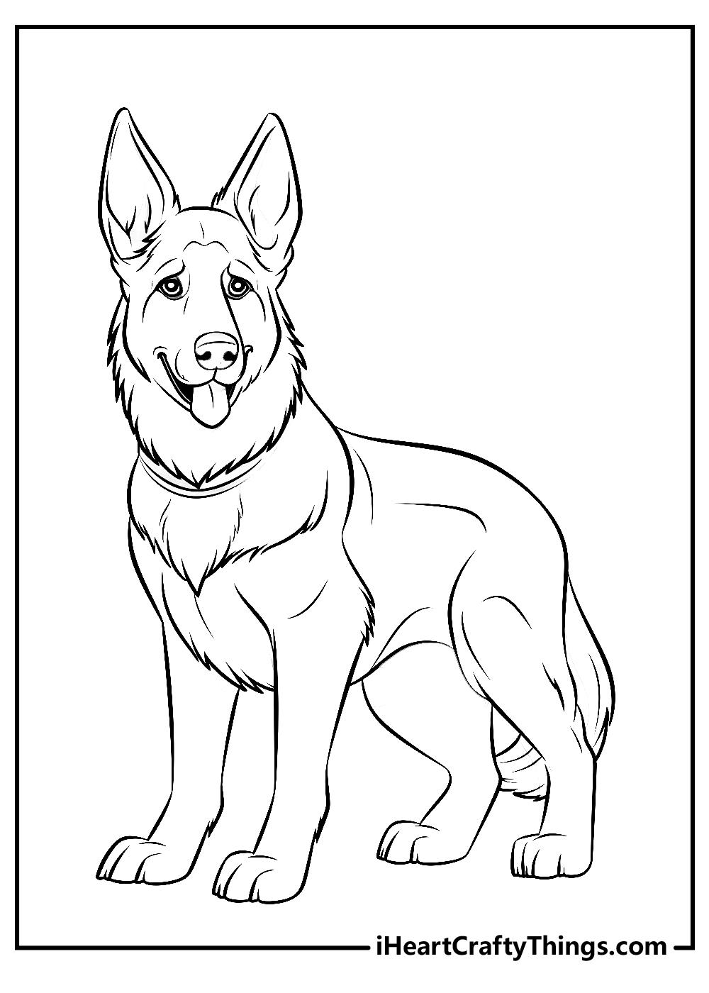 German Shepherd coloring printable