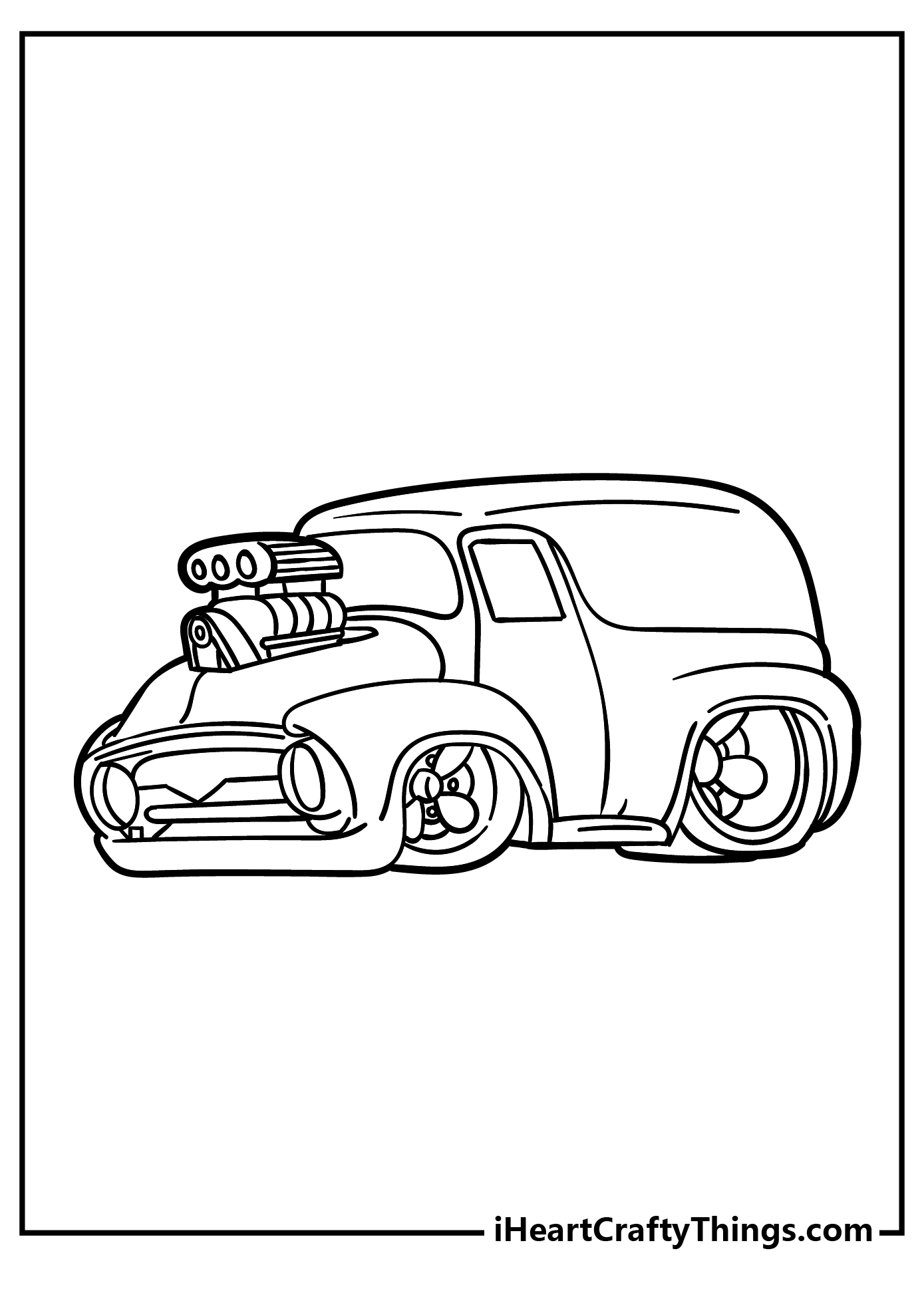 Hot Rod Coloring Sheet for children free download