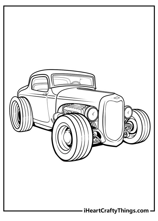 40 Free Hot Rod Coloring Pages (Easy PDF Printables)