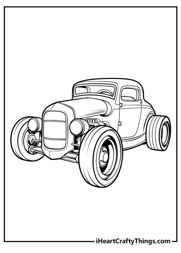 Hot Rod Coloring Pages (100% Free Printables)