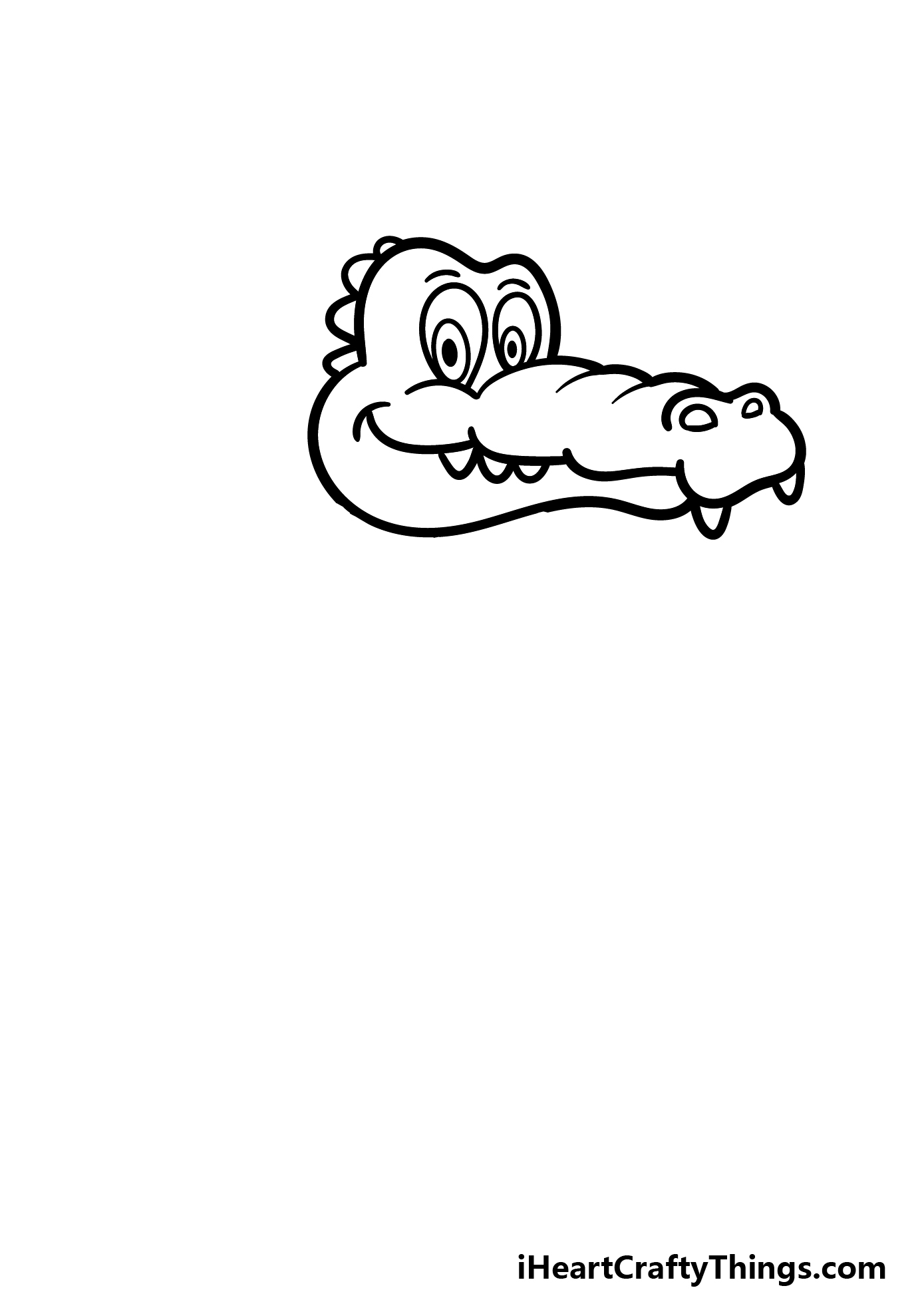 how to draw a Cartoon Alligator step 2