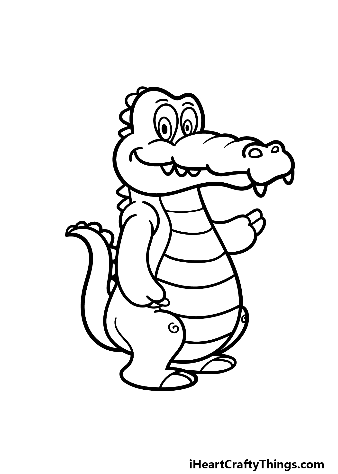 how to draw a Cartoon Alligator step 5
