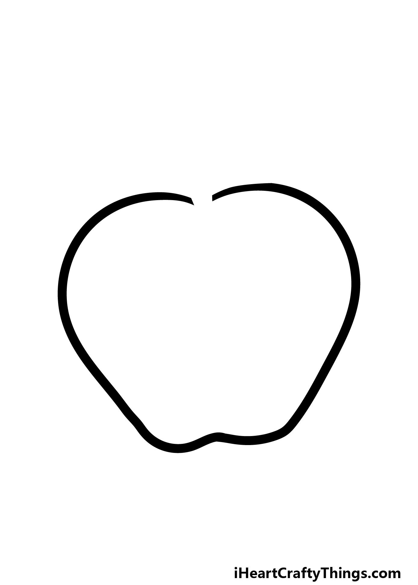 how to draw a Cartoon Apple step 3