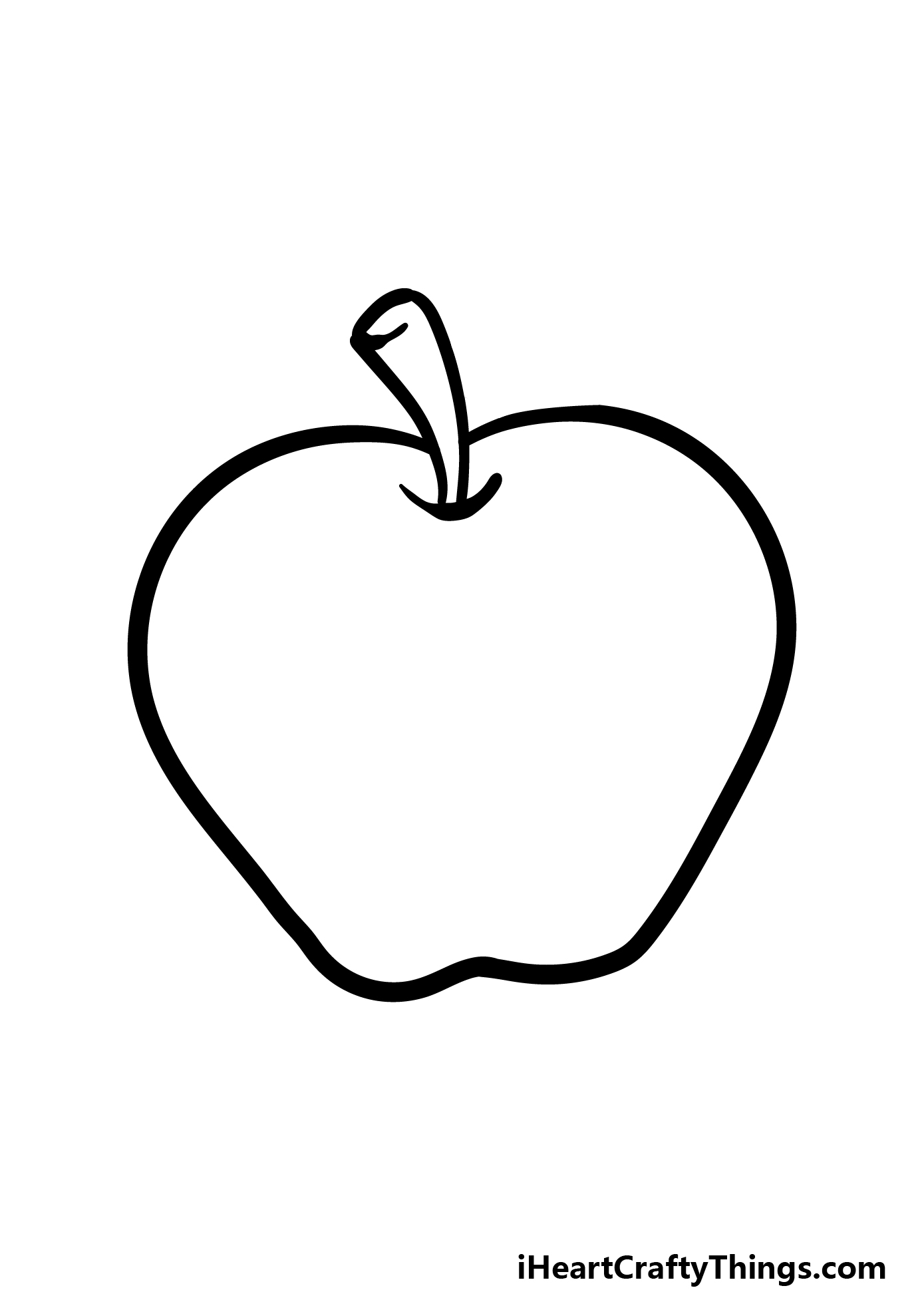 how to draw a Cartoon Apple step 4