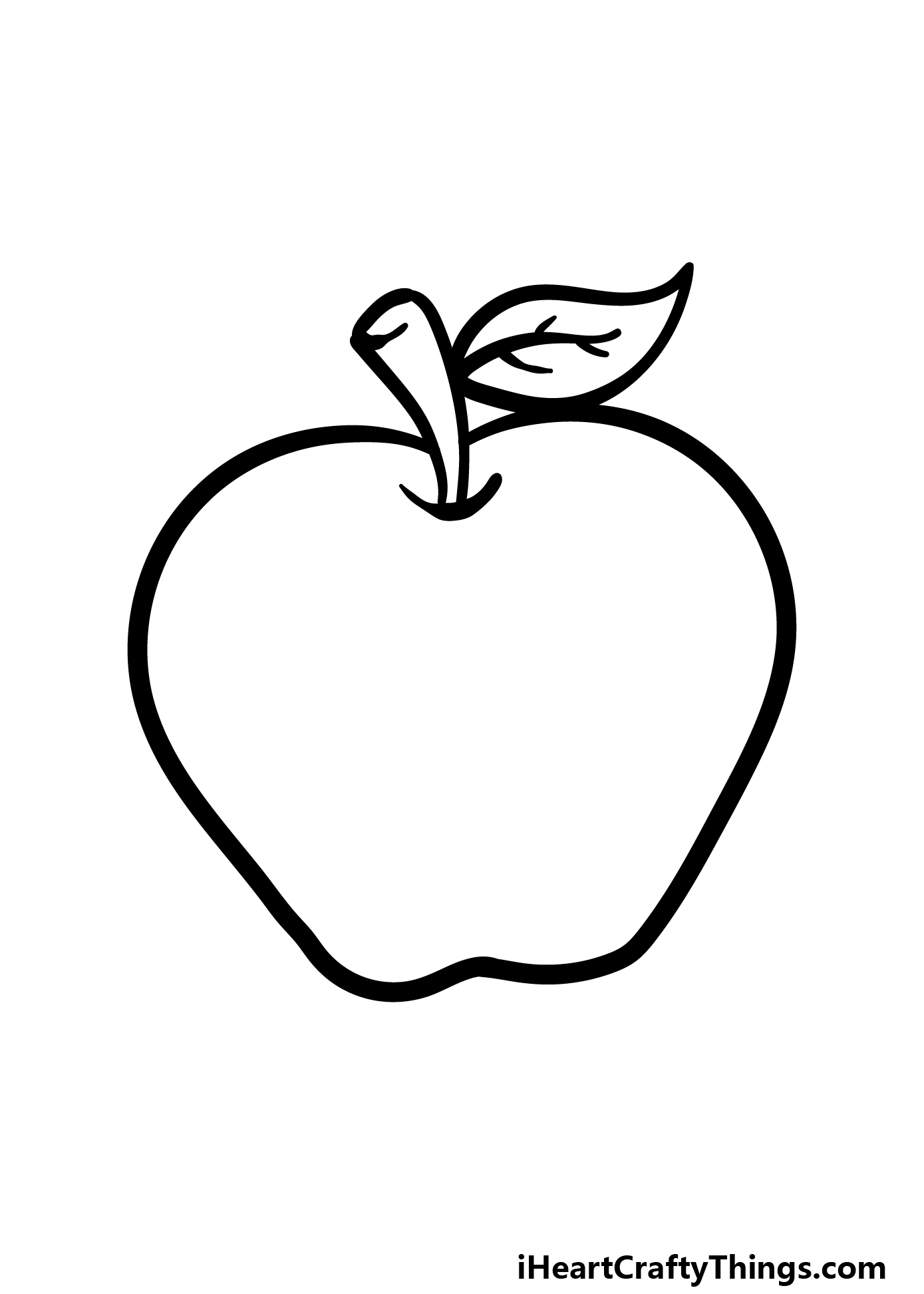 how to draw a Cartoon Apple step 5