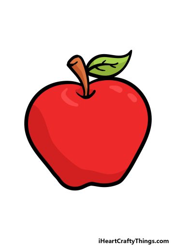 Cartoon Apple Drawing - How To Draw A Cartoon Apple Step By Step!