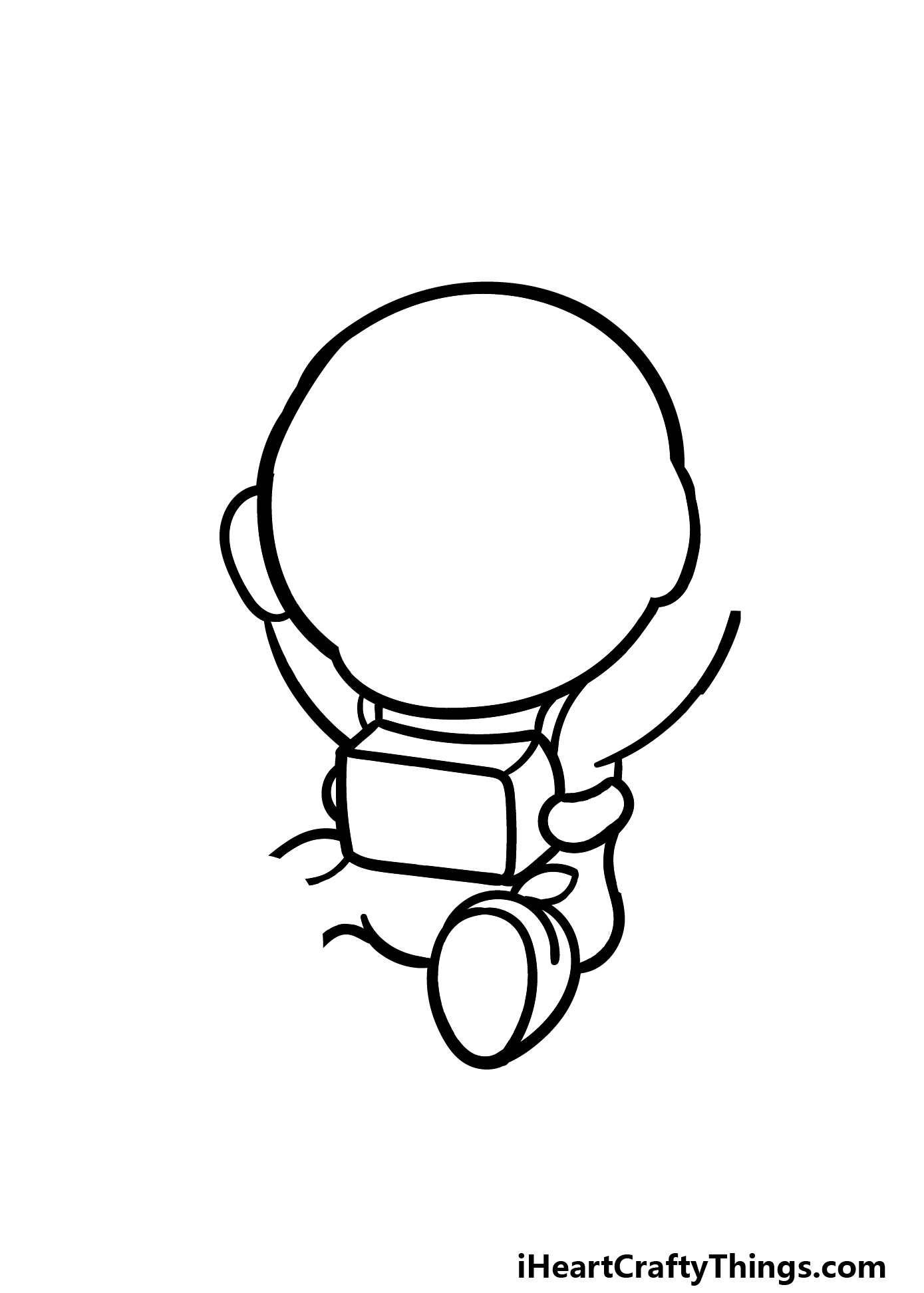 how to draw a Cartoon Astronaut step 1