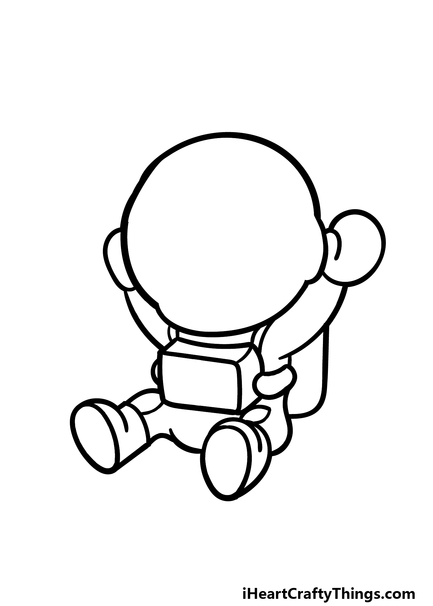 how to draw a Cartoon Astronaut step 2