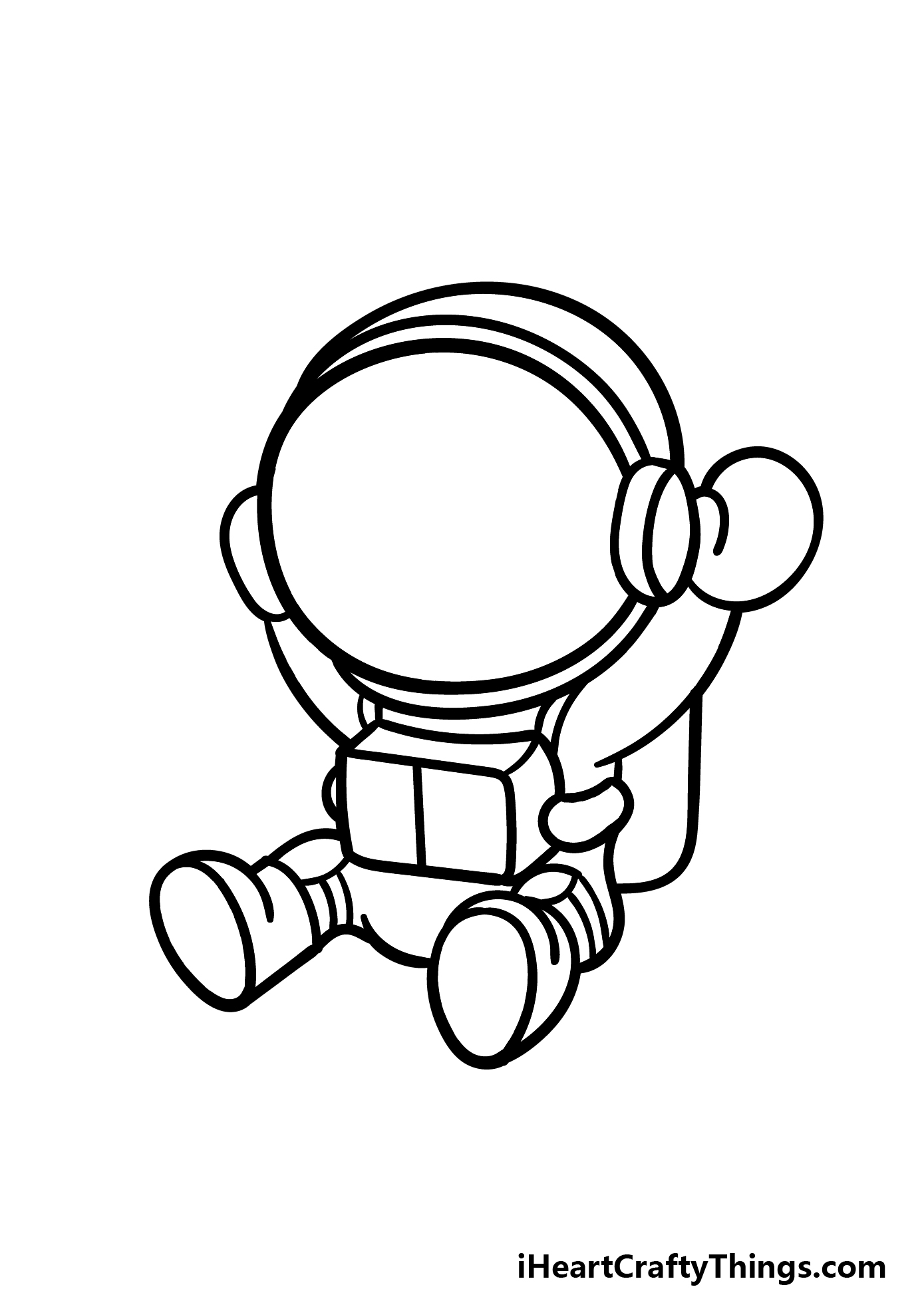 how to draw a Cartoon Astronaut step 3