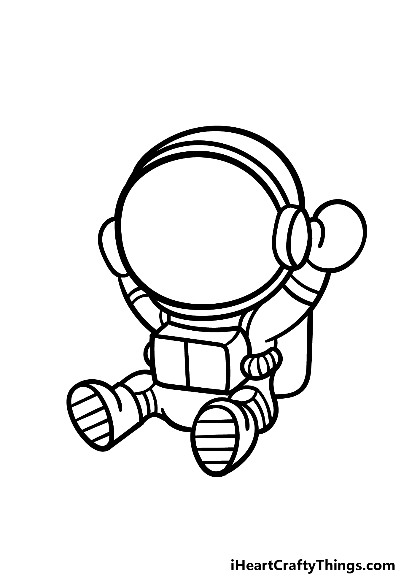 how to draw a Cartoon Astronaut step 4