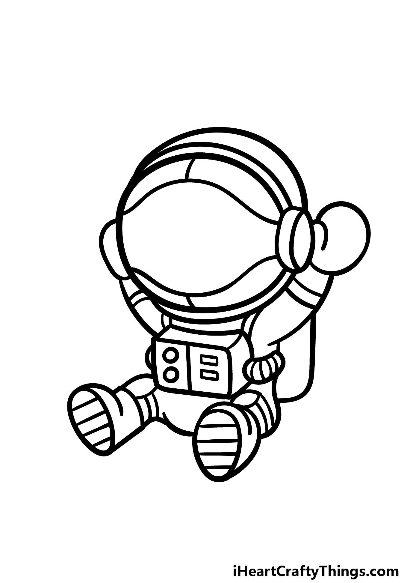 how to draw a Cartoon Astronaut step 5