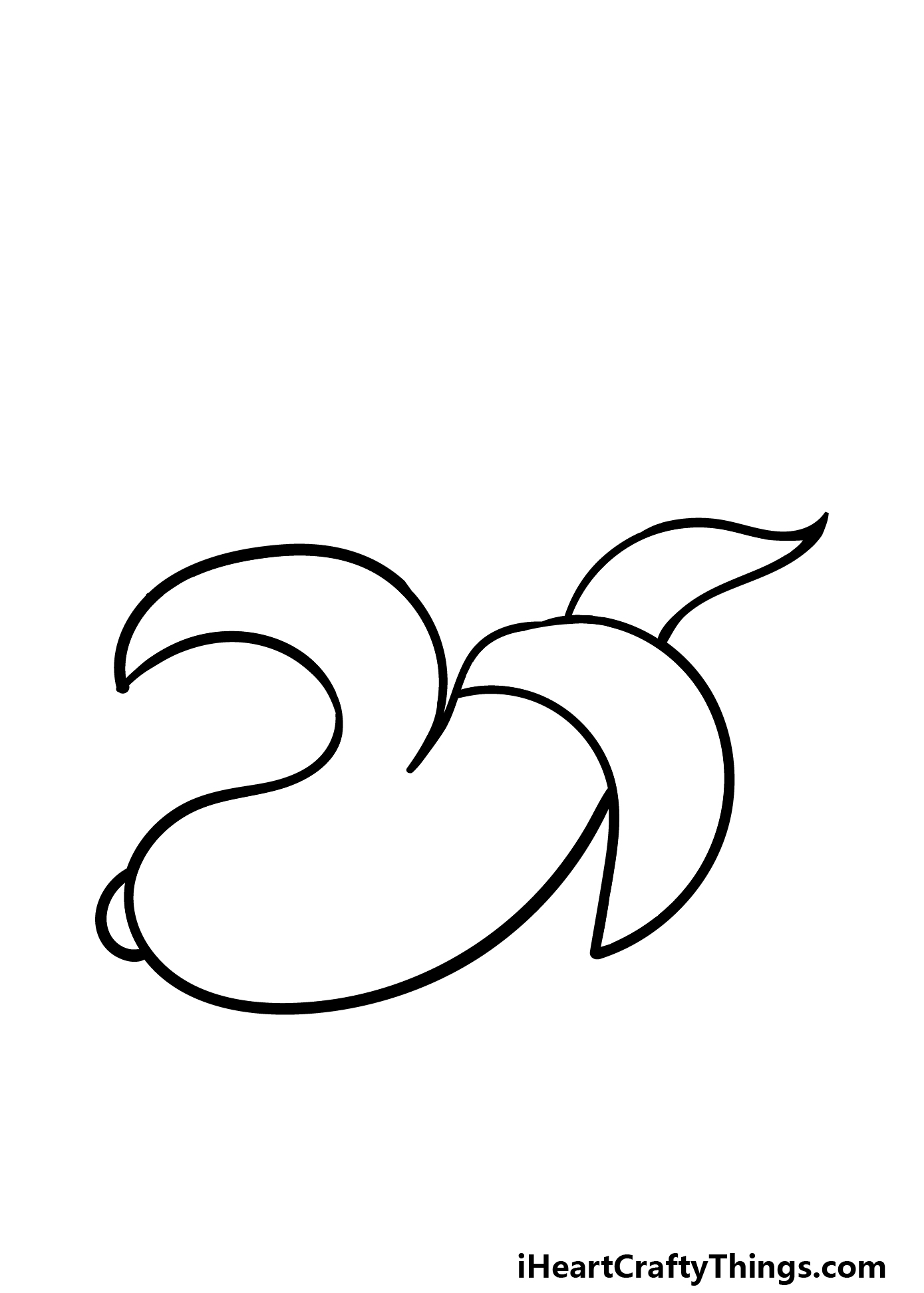how to draw a Cartoon Banana step 2