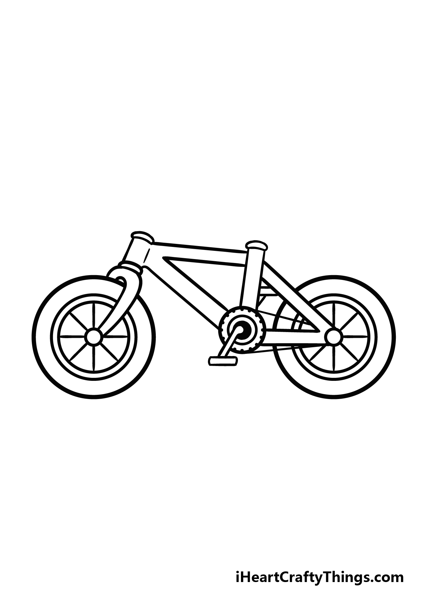 how to draw a cartoon bike step 4