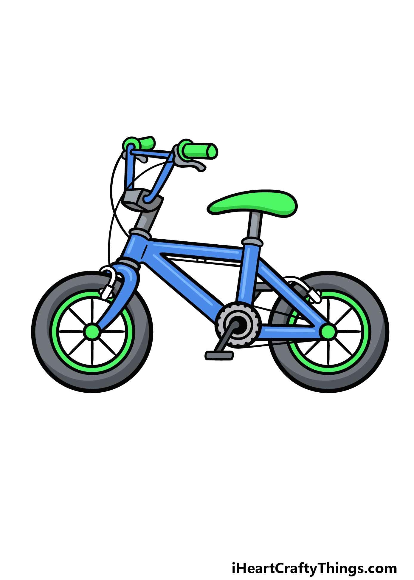 how to draw a cartoon bike step 7