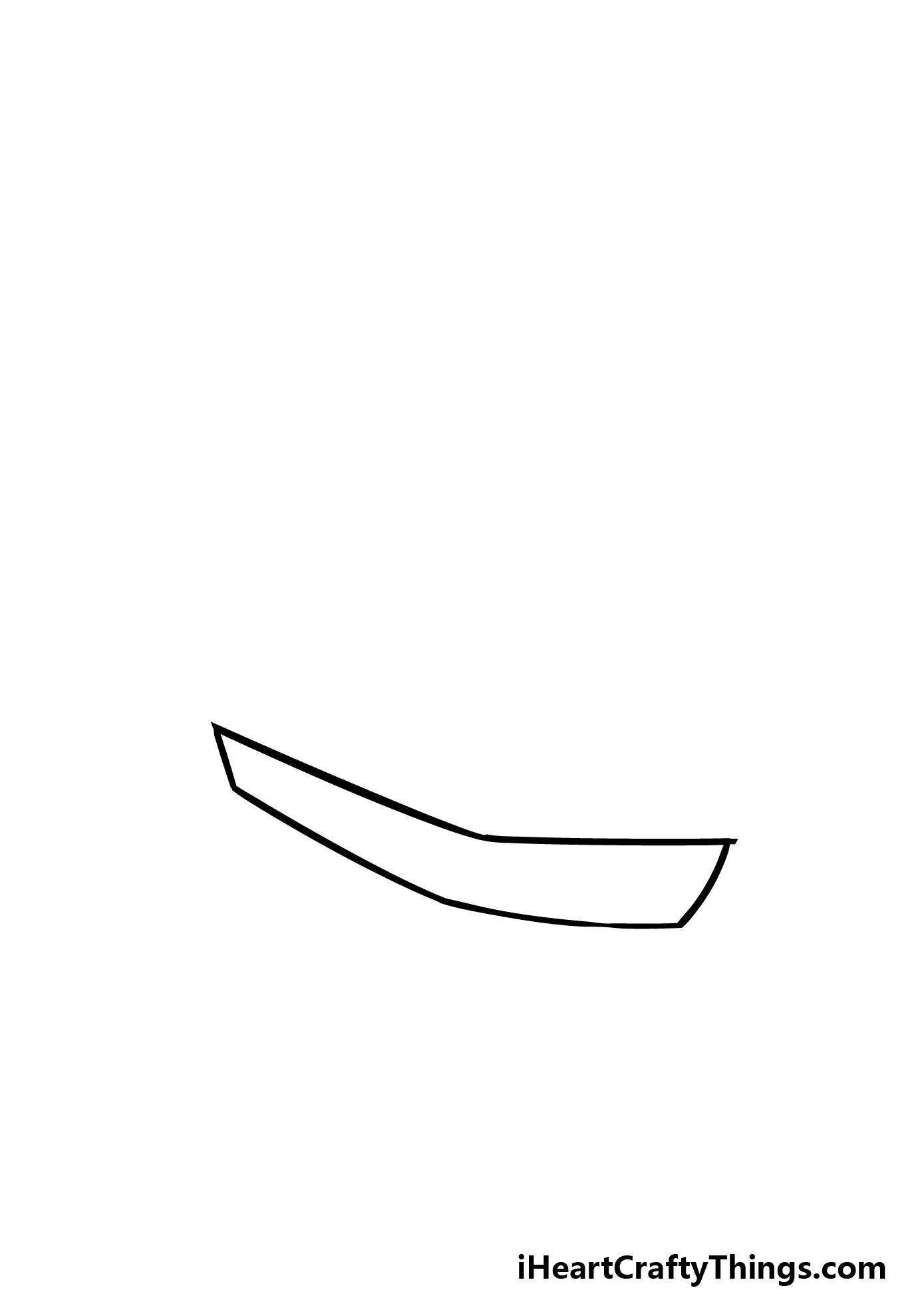 how to draw a cartoon boat step 1