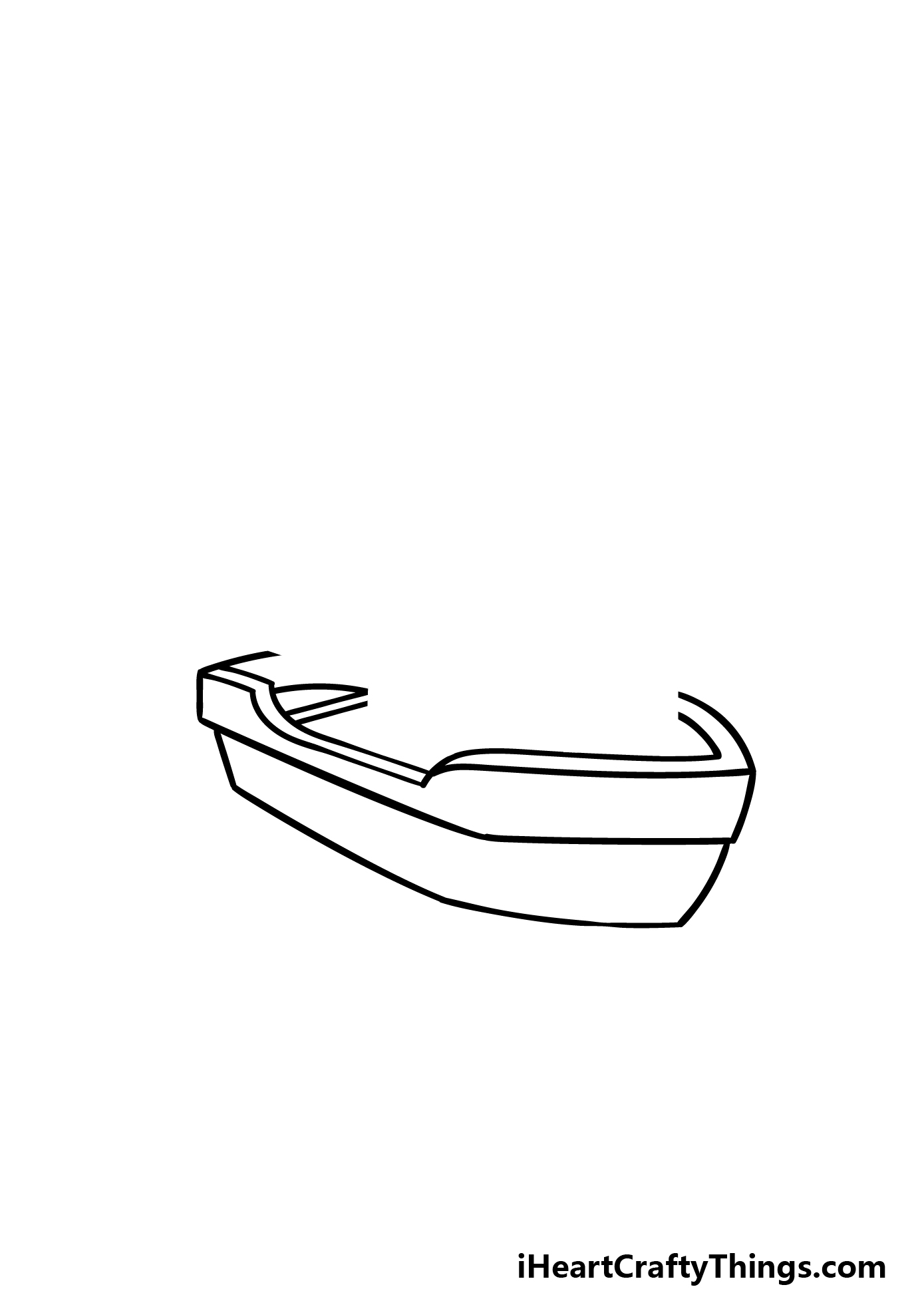 how to draw a cartoon boat step 2