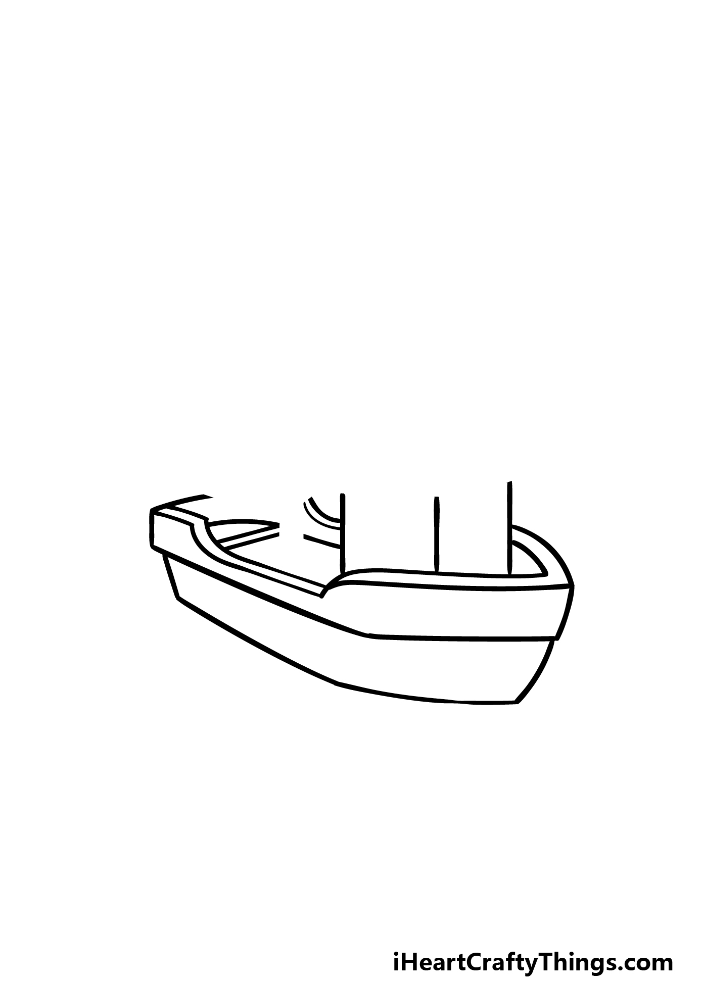 how to draw a cartoon boat step 3