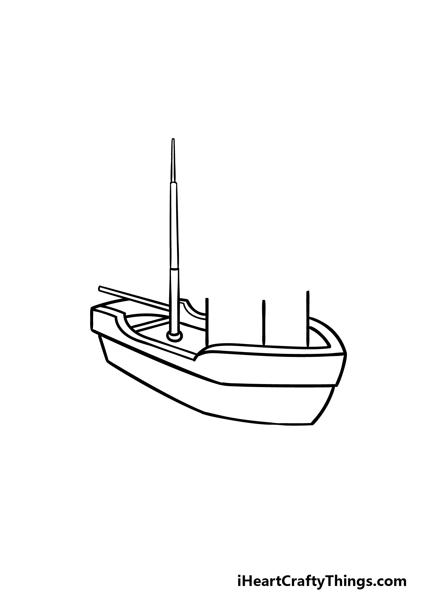 how to draw a cartoon boat step 4