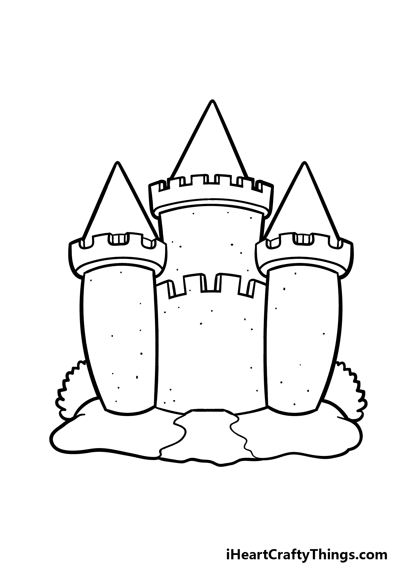 how to draw a cartoon castle step 3