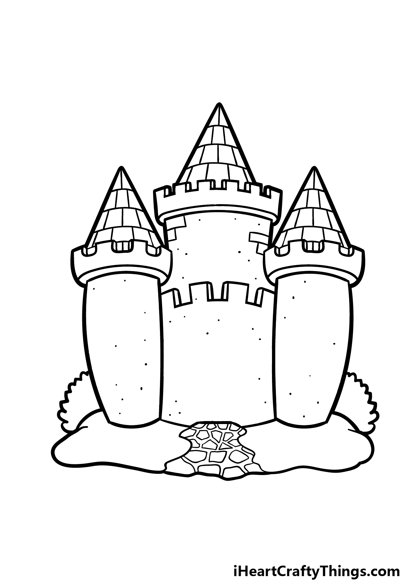how to draw a cartoon castle step 4