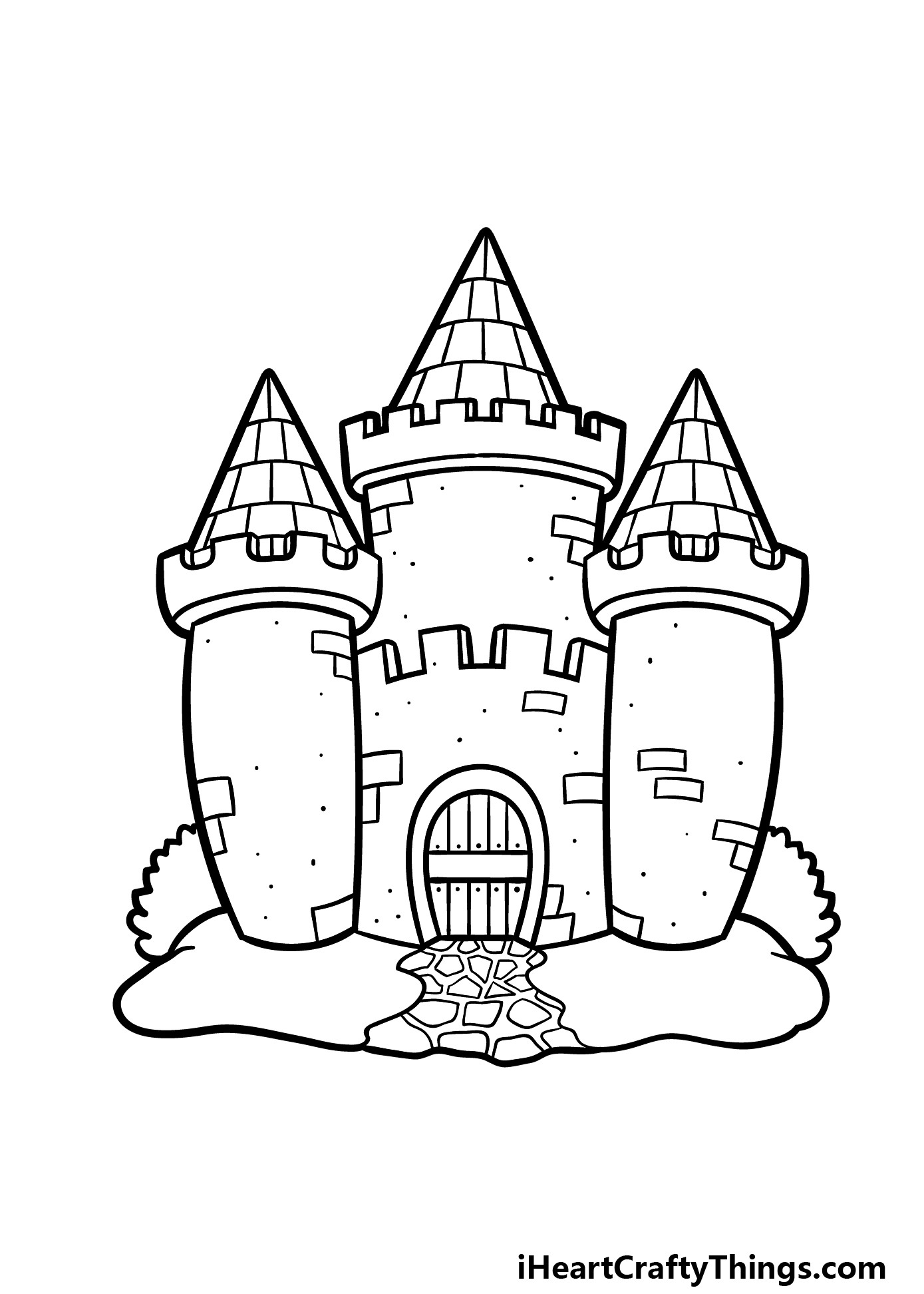 how to draw a cartoon castle step 5