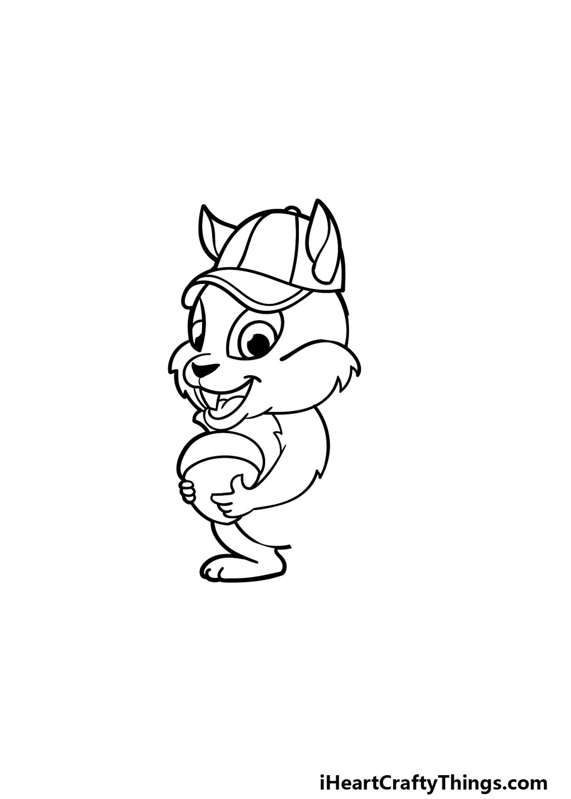 Cartoon Chipmunk Drawing - How To Draw A Cartoon Chipmunk Step By Step