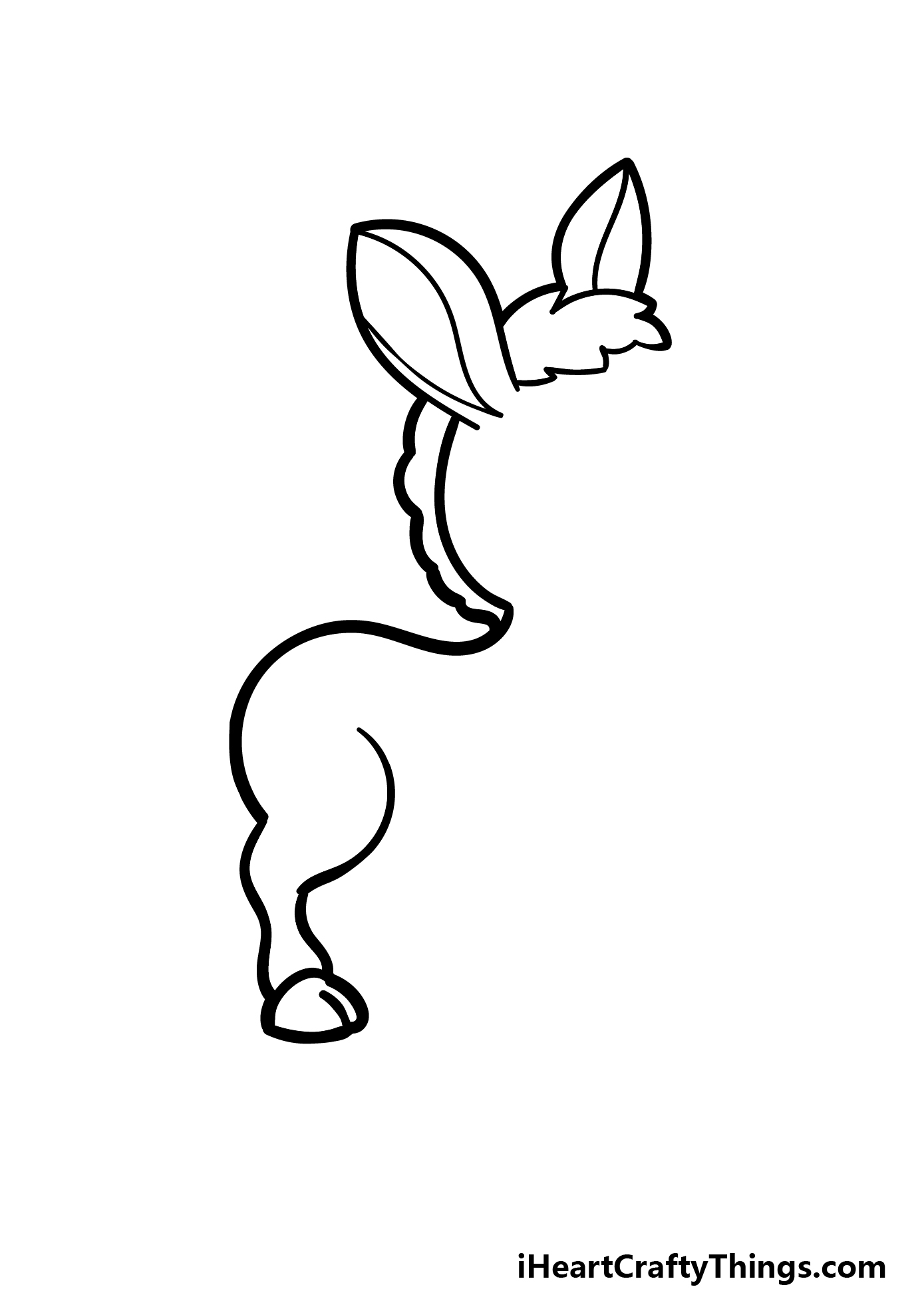 how to draw a cartoon donkey step 1
