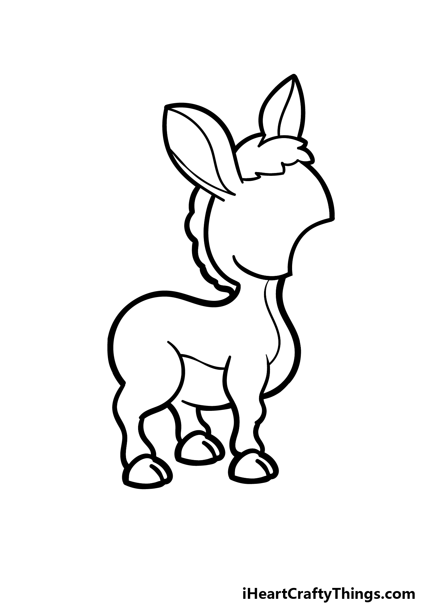 how to draw a cartoon donkey step 3