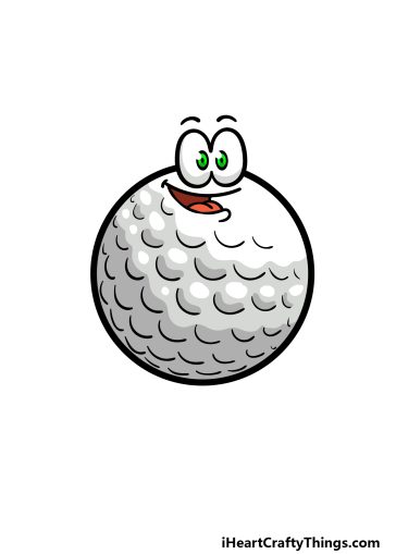 how to draw a cartoon golf ball image