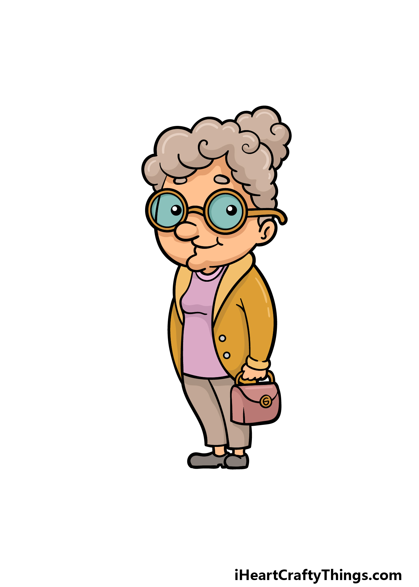 A cartoon grandma