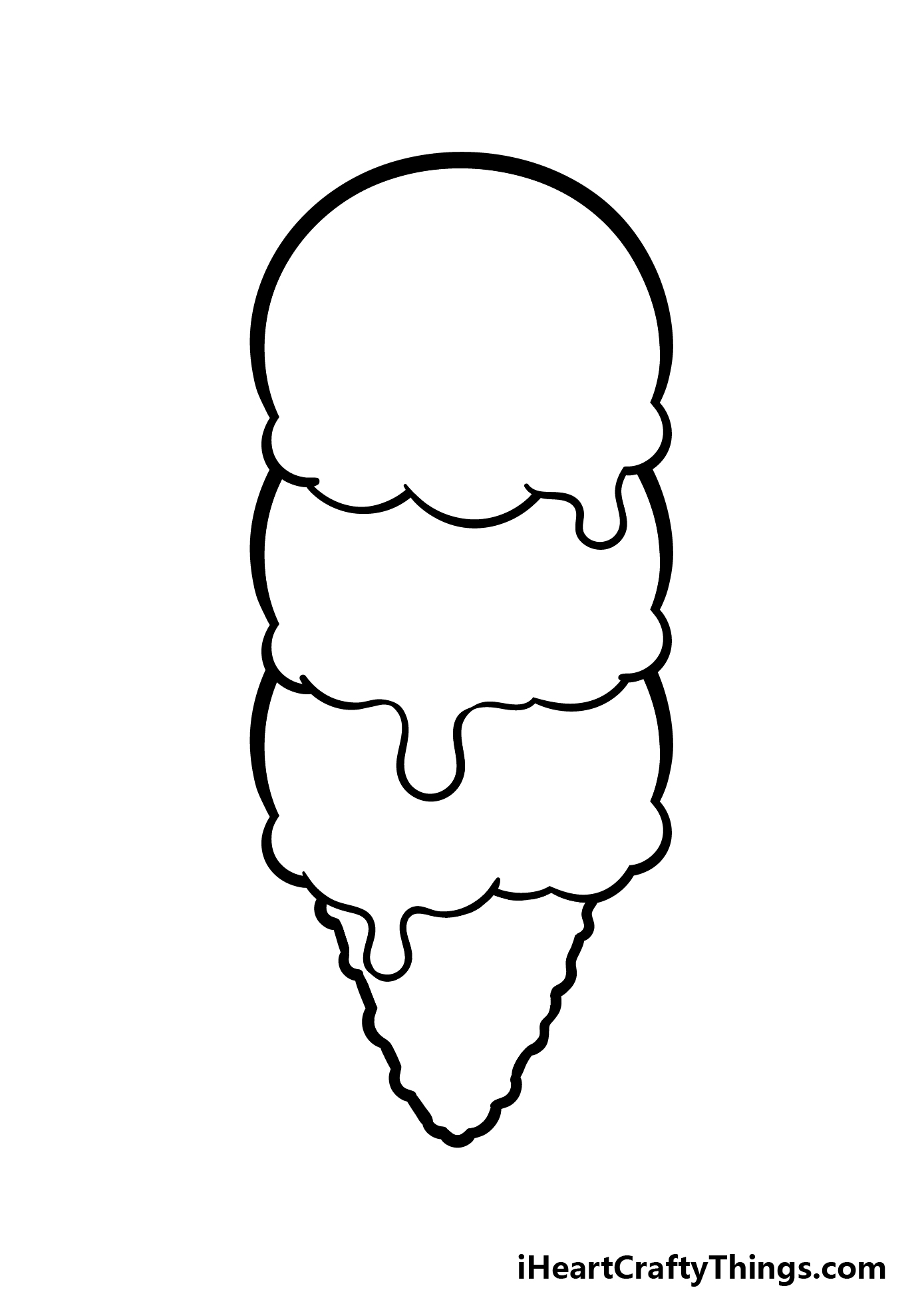 how to draw a cartoon Ice Cream step 4