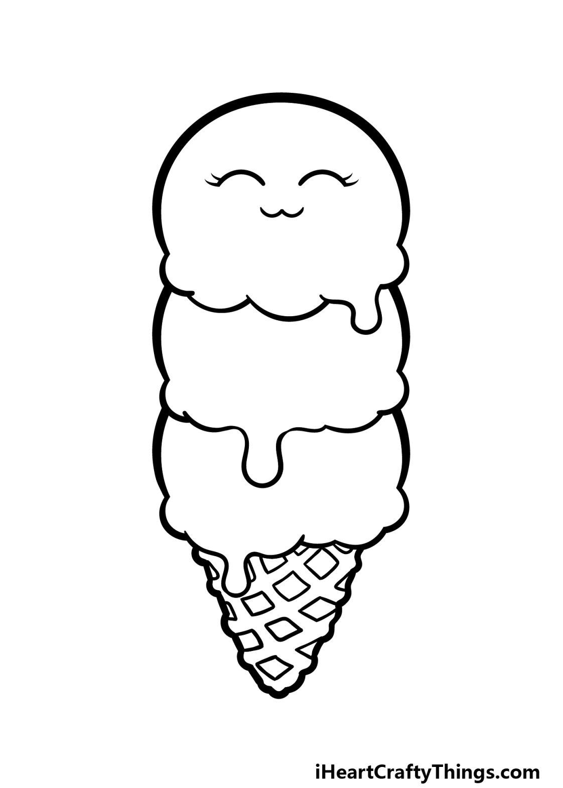Cartoon Ice Cream Drawing How To Draw A Cartoon Ice Cream Step By Step